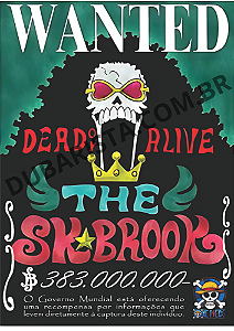 PLACA DECORATIVA  DE MDF TAM: A4 - TEMA: ONE PIECE PROCURADO / BROOK 2
