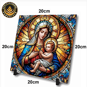 AZULEJO DE CERÃMICA - MÃE DE JESUS - 20X20 COM SUPORTE (você pode mandar sua arte)