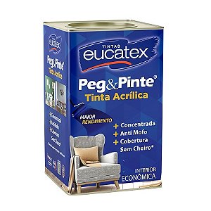 Tinta Acrílica Econômica Antimofo Interna Peg & Pinte Eucatex - Acabamento Fosco