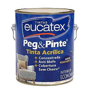 Tinta Acrílica Econômica Antimofo Interna Peg & Pinte Eucatex - Acabamento Fosco