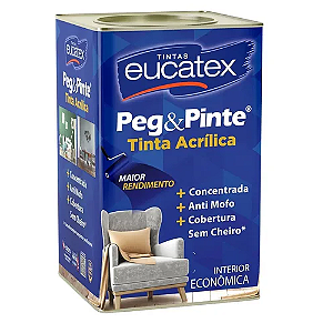 Tinta Acrílica Anti Mofo Econômica Interna Peg e Pinte 18L Eucatex