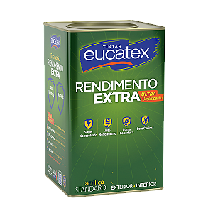 Tinta Acrílica Standard  Interior Exterior Rendimento Extra Fosco 18L Eucatex