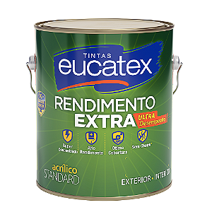 Tinta Acrílica Standard Eucatex Rendimento Extra Fosco Interior e Exterior