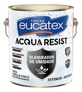 Tinta Acqua Resist Eucatex Fundo E Acabamento Bloqueador Acabamento Fosco Cor Branco