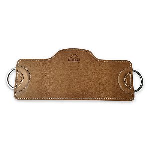 Travessão Vazado Estreito de Couro na Cor Castanho Claro