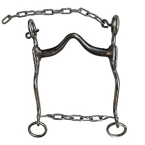 Freio Crioulo Bocal de Ferro Médio - Perna em S Inox