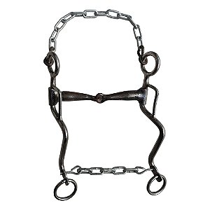 Freio Bridão Bocal Liso de Ferro - Perna em S Inox