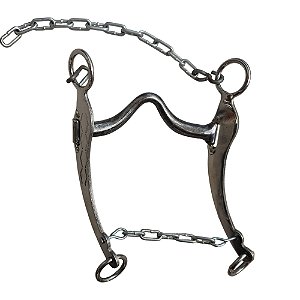 Freio Crioulo Bocal De Ferro Médio - Perna de Chapa Inox.