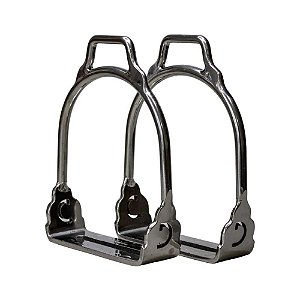Estribo Inox Com Marca do Cavalo Crioulo Base 45 mm