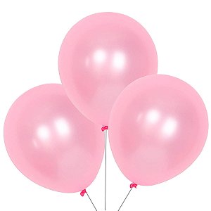 Bexiga Balão Metalizado Cintilantes Rosa Pink Super Brilhantes 10 Polegadas Com 25 Unidades