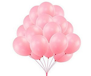 Balão Bexiga Candy Color Rosa Claro Pacote 25 Unidades