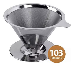 Filtro Coador de Café de Aço Inox Nº 103 Sem Uso de Papel Reutilizavel