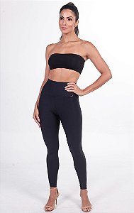 Calça Legging com Infra-Vermelho Preto Contour Slim