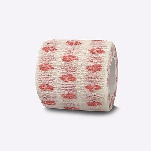 Bandagem Elástica Protetora Micropigmentação Branca Patinhas Rosa