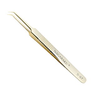 Pinça Alongamento de Cílios Curva Dourada Nagaraku N-07