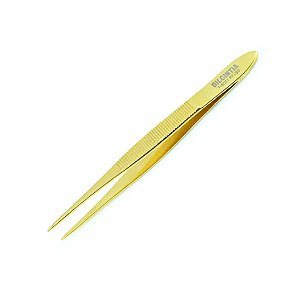 Pinça para Sobrancelhas Ponta Fina Dourada Dilcintia T-5001PF-GD