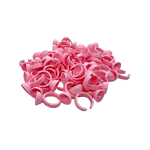 Anel Plástico Descartável Rosa Raso 100 unidades