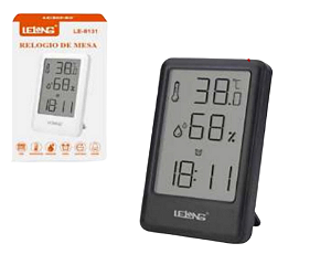 Relógio de Mesa Medidor de Temperatura Digital Lelong LE-8131