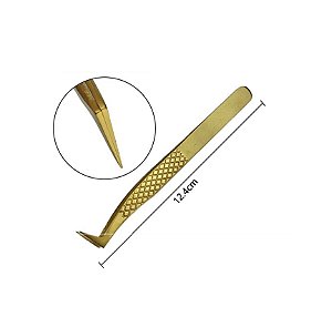 Pinça Alongamento de Cílios Sapatinho Dourada Zhengli