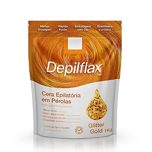 Cera em Pérolas Glitter Gold Depilflax 1Kg
