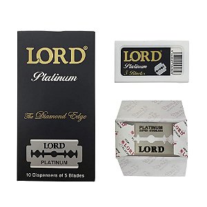 Lâmina de Barbear Lord Platinum Black 5 unidades