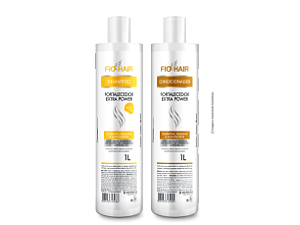 Kit Shampoo e Condicionador Fortalecedor Extra Power Fio Hair 1 Litro