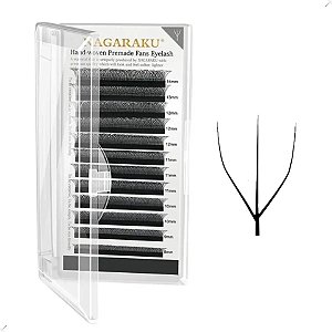 Cílios Nagaraku Hand-Woven Premade Fans Eyelash 0,07 D Mix 8-14mm