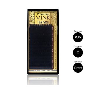 Cílios Alongamento Mink Premium 16 Linhas 0,15 C 12mm