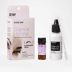 Henna para Sobrancelhas Glance Castanho Médio Rare Way