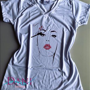 Camiseta Baby Look Rosto 100% Poli Viscose