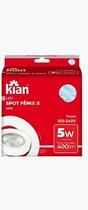 SPOT LED EMBUTIR REDONDO BRANCO 5W 6500K KIAN