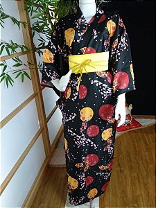 Kimono Longo Wagasa Preto