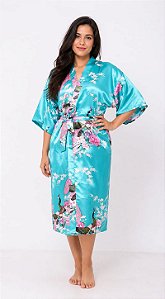 Robe Longo Azul Pavão