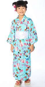 Kimono Infantil Azul Kokeshi