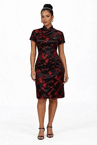 VESTIDO CHINES PRETO CEREJEIRA