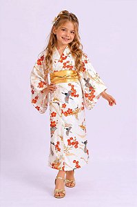 KIMONO INFANTIL TSURU BEGE