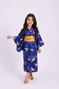 KIMONO INFANTIL TSURU AZUL MARINHO