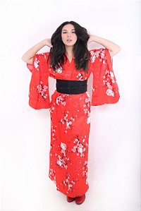 Kimono Longo Hello Kitty'19 Vermelho