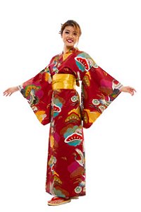 Kimono Longo Japão Marrom