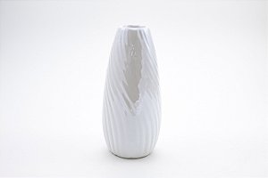 Vaso Holográfico Branco Cerâmica 13 cm