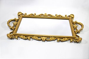 Bandeja Espelho Dourado Plastico 50 cm