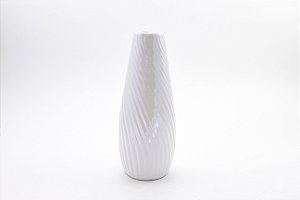 Vaso Line Holográfico Branco Cerâmica 18 cm