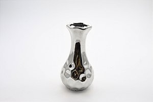Vaso Decorativo Prateado Porcelana 10 cm