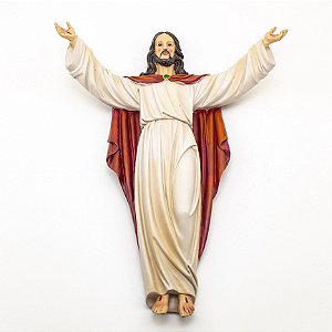 Imagem Jesus Ressuscitado Parede Importado Resina 38 cm