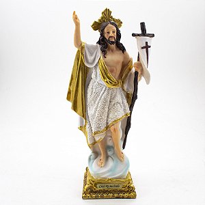 Imagem Jesus Ressuscitado Importado Resina 21 cm