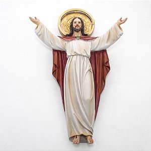 Imagem Jesus Ressuscitado Parede Com LED Importado Resina 32 cm