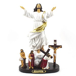 Imagem Vitória de Jesus Cristo Importado Resina 30 cm