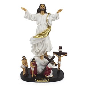 Imagem Vitória de Jesus Cristo Importado Resina 30 cm