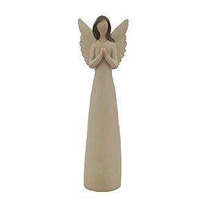 Imagem Anjo Rezando Resina 20 cm