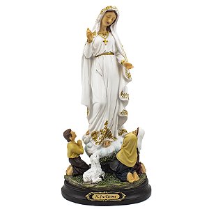 Imagem Nossa Senhora de Fatima Pastores Importada Resina 30 cm